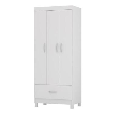 Imagem de Guarda Roupa Solteiro Prince 3 Portas E 1 Gaveta Branco - Demóbile Branco