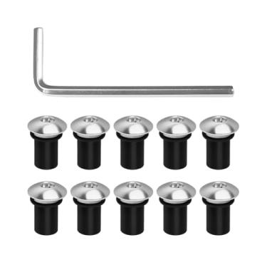 Imagem de Sandfren Kit de parafusos de para-brisa de motocicleta M5 10 peças, liga de alumínio, porcas de parafusos de montagem de para-brisas de motocicleta com chave inglesa, parafusos de fixação de poço de