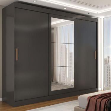 Imagem de Guarda-Roupa Casal Harvard 3 Portas 2 Gavetas com Espelho 100% Mdf Pre