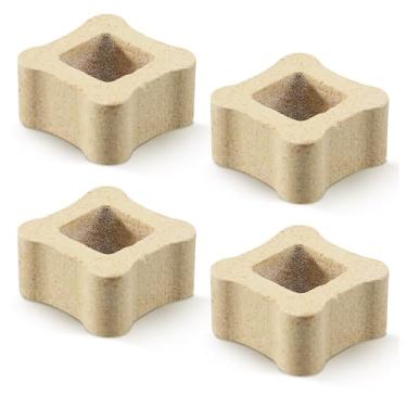 Imagem de Tuanse Pacote com 4 postes de estufa de 1,27 cm x 2,5 cm de largura, postes de forno de alta alumínio, suportes quadrados de prateleira de cerâmica para fornos de alta temperatura e postes de queima