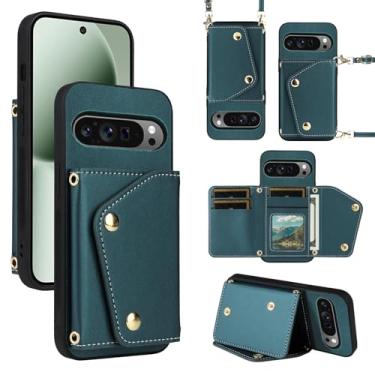 Imagem de Dibosom Capa carteira de luxo para Google Pixel 10 Pro XL com 5 compartimentos para cartões, fina e fina e alça de ombro, suporte para cartão de crédito de couro PU para Pixel10 10Pro LX mulheres