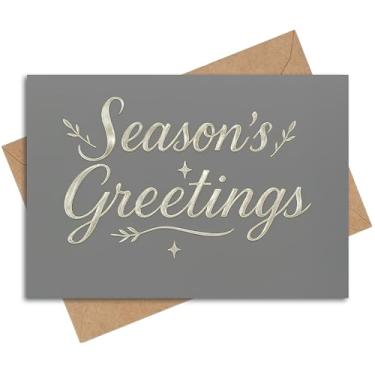 Imagem de Cartão de Natal cinza Seosonal Greetings