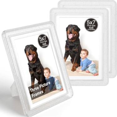 Imagem de vilkok Porta-retrato com tapete de 12 x 17 cm, instalação em 5 segundos sem ferramentas, molduras de design de segurança sem metal, molduras leves vêm em 8 cores para decoração de casa, casamento e