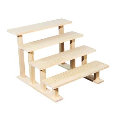 Imagem de IEUDNS Suporte de madeira para cupcakes, expositor, prateleira para doces, velas e artesanato, 4 Níveis 30cm