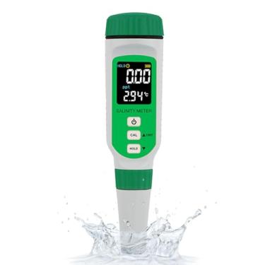 Imagem de HGTRH Testador digital de qualidade da água-IP65, testador de oxigênio dissolvido e medidor de sal com sonda substituível, visor LCD, carregamento USB