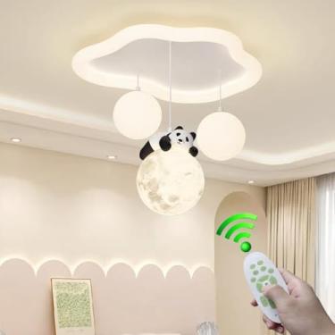 Imagem de Luminária de teto LED para quarto de pais e filhos, luz quente acrílica, lustre decorativo em formato de nuvem com controle remoto, luminária criativa para ambientes internos, como sala de j