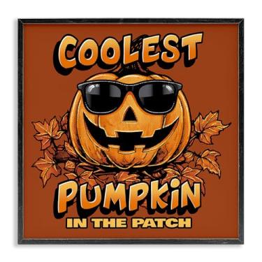 Imagem de Stupell Industries Design de arte de parede giclée emoldurado com abóbora mais legal com óculos de sol por Jedco Brands, Inc., moldura preta, 61 x 61 cm