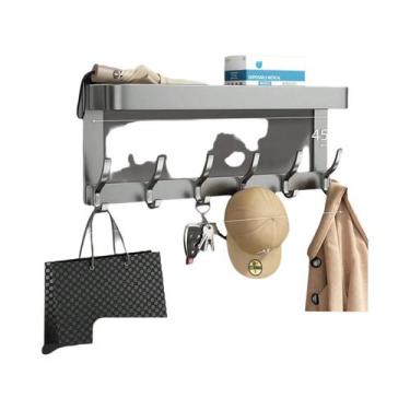 Imagem de Prateleira De Armazenamento Sobre a Porta Com Ganchos Metálicos Multif