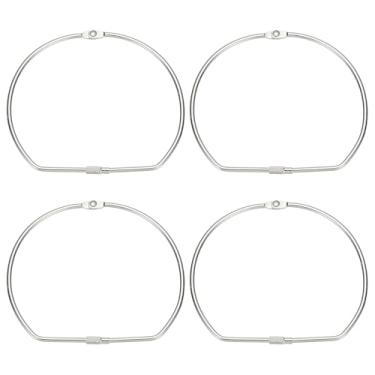 Imagem de PATIKIL Anéis de encadernação de folhas soltas, 12 cm, 6 peças, anéis de encadernação de livros de metal em forma de D com anel de chave niquelado para cartões de índice, arquivos de fotos, arquivos