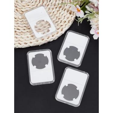 Imagem de Caixa de armazenamento de moedas de plástico, 4 peças, flip de moeda, retangular, branco, organizador de itens pequenos para joias, notas de moeda, suprimentos para colecionadores, 84,5 x 59 x 8 mm