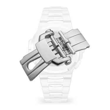 Imagem de hengfento2 Fivela dobrável de substituição para Patek Philippe Nautilus, fivela borboleta de aço inoxidável, 18 mm, Prata, 21mm