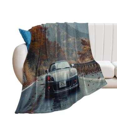 Imagem de HouLaiZhe Cobertor super macio de flanela conversível JDM S2000 cobertores leves de resfriamento para sofá-cama, cadeira, sofá, carro, viagem ao ar livre, leve, quente, 127 x 152 cm