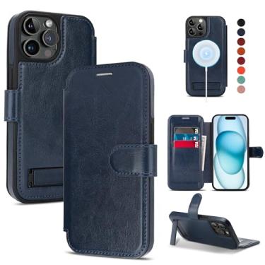 Imagem de CIVICASE Capa carteira para iPhone 13 Pro com suporte, compartimentos para cartão de crédito flip de couro PU (bloqueio RFID), compatível com suporte magnético Magsafe, capa de telefone feminina e