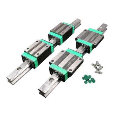 Imagem de 2 peças HGR15 HGR20 HGR25 trilho guia linear + 4 peças HGH15CA HGW15CC HGH20CA HGW20CC blocos para CNC peça XYZ eixo roteador (2HGR20 4HGH20CA, 550mm)