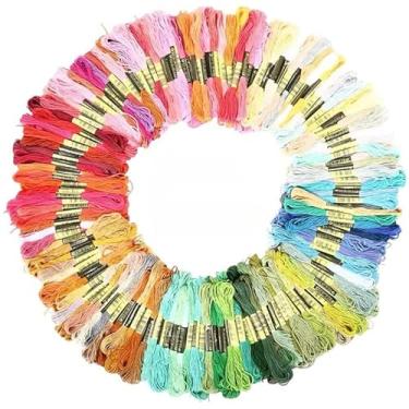 Imagem de kit Linha Bordado 300-200-100 Linha Algodão Meadas Ponto Russo Costura Patchwork Aviamentos Não Desbotam pachwork br(Kit com 200 linhas)