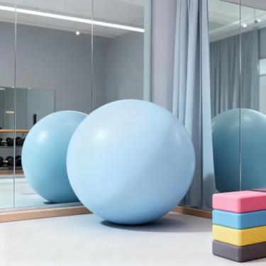 Imagem de Pequena bola de Pilates Fitness, à prova de explosão, mini bola de ioga antiderrapante para fitness, alongamento e fortalecimento do núcleo