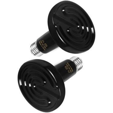 Imagem de WUHOSTAM Lâmpada De Aquecimento Cerâmica Para Répteis, Pacote Com 2, 75 W, Lâmpadas Emissoras Animais Estimação, Aquecedor Galinheiro Sem Emissão Luz Anfíbios, Cobras, Tartarugas, Lagartos, Dragões