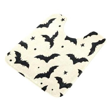 Imagem de Burbuja Tapete de banheiro Flying Bats, tapete de banho absorvente de pelúcia macio, base de vaso sanitário antiderrapante para piso de banheiro, oval em forma de U