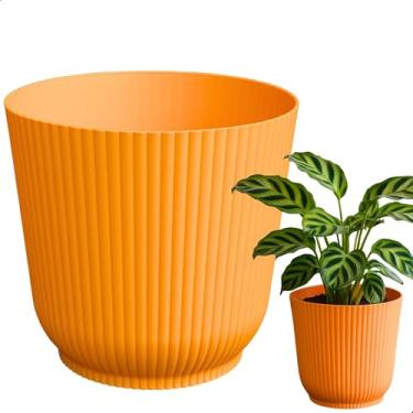 Imagem de Cachepô Talin Mostarda 2,5L 16cm x 15cm de Polipropileno Duro e Resistente, Compativel com Sistema Autoirrigável - Vaso Decorativo Elegante para Plantas - Top Garden