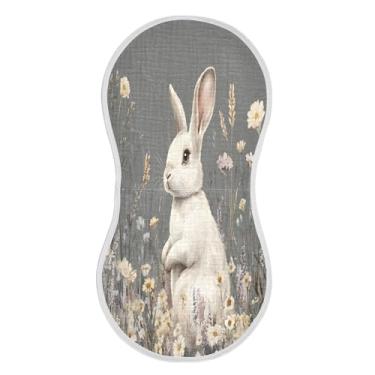 Imagem de xigua Conjunto de 1 panos coloridos de musselina de coelho para arroto, panos super macios e absorventes, roupas de arroto de algodão para chá de presente para recém-nascidos, bebês meninas e meninos