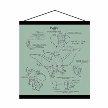 Imagem de Open Road Brands Disney Dumbo Banner pendurado em tela - Decoração de parede Dumbo caprichosa para berçário ou sala de cinema