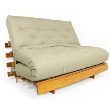 Imagem de Sofá Cama Casal Futon Tokio Bege Madeira Maciça Grapia Cor Natural