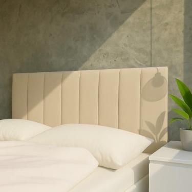 Imagem de Kit 10 Cabeceiras de Cama Box Casal Modulada 45x20cm Retangular - VÁRIOS TAMANHOS(BEGE CLARO,4)