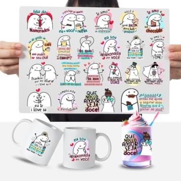 Imagem de Graviarte - Cartela Adesivos Dia dos Namorados DTF UV Prova D' água -