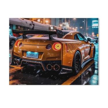 Imagem de HouLaiZhe Neon Nights R35 Sports Roadster Jdm Posters Canvas Wall Estética Sala Decoração de Parede Impressões Galeria Sala Decoração de Parede para Quarto Sala de Estar Escritório 18 x 24 polegadas