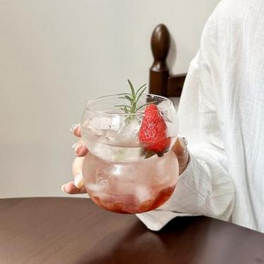 Imagem de Copo de vidro ondulado vintage, 510 g, vidro borossilicato, ondulado, tampa aberta, copo de uso geral (onda grande - boca grande)