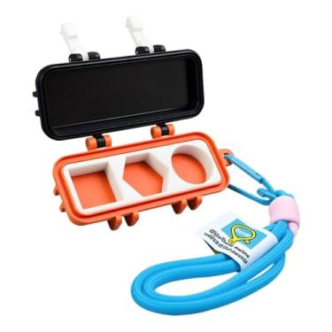 Imagem de Baoblaze Porta-giz para taco de bilhar, multifuncional e portátil, com três compartimentos, caixa de armazenamento profissional, Laranja