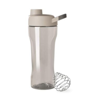 Imagem de Simple Modern Coqueteleira de proteína de plástico Rally com bola | Copo à prova de vazamento de 680 g para shakes de proteína, misturas, eletrólitos, pré-treino | Deriva de amêndoa