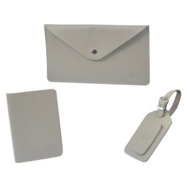 Imagem de Porta Passaporte, Voucher E Tag Trapoli Em Couro Galvani, Bone