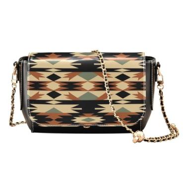 Imagem de Pink Donuts em uma bolsa tiracolo feminina preta com aba, bolsa de ombro de couro transversal, bolsa de couro para mulheres a tiracolo, Estilo sudoeste marrom e preto - 1, One Size