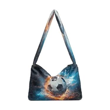 Imagem de GAIGEO Green Plants Bolsas de ombro femininas, bolsas médias para mulheres, bolsas de outono, Bola de futebol flutuante e coberta de água 2, One Size