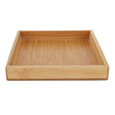 Imagem de GLOGLOW Bandeja de chá Bandeja de Servir de Bambu, Material Natural, Design Elegante, 11 X 7,7 X 1,2 Polegadas, para Casa e Restaurante Estilo Japonês Retangular Nan (19,3 * 19,3* centímetros)