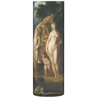 Imagem de Rubens Painting Julgement of Paris Vasos cilíndricos para centros de mesa de plástico, vasos e plantadores de mesa com estampa floral personalizada, 30 cm x 9,9 cm