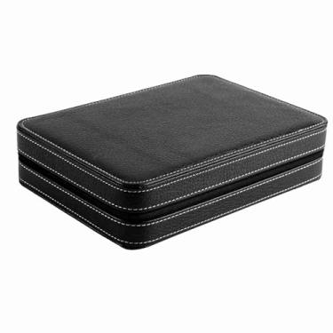 Imagem de GLOGLOW Caixa de Armazenamento de Relógio de 8 Grades, Couro Sintético, Preto, Organizador de Viagem, Suprimentos de Armazenamento Nan (Preto)