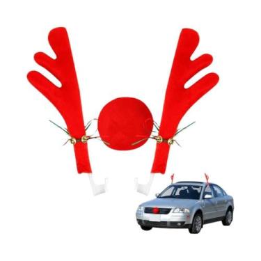 Imagem de Decoração De Carro Com Chifres De Rena Rudolph E Sino Para O Espírito 