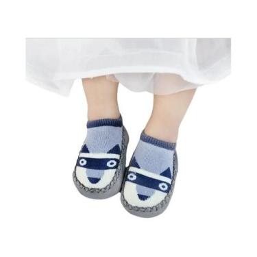 Imagem de Meias Pantufas Unissex Para Bebês Com Solas De Borracha Antiderrapante