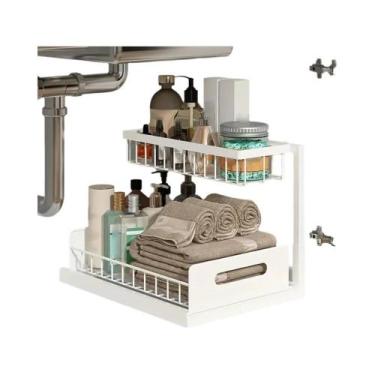 Imagem de Prateleira Deslizante De Dupla Camada Para Armário Sob a Pia, Rack De 