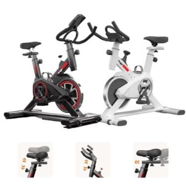 Imagem de Bicicleta Ergométrica Fitness Spinning Semi Profissional até 120kg com Apoio para Celular Banco Ajustável Guidão Ajustável Academia Exercício Lifestyle Atletismo Ciclismo - Pluggei Select (Branca)