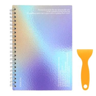 Imagem de SHANGRLA Álbum de coleção de adesivos A5 - Caderno reutilizável com 40 folhas de papel em branco, suporte de coleção de adesivos e organizador de armazenamento com ferramenta raspadora para adultos