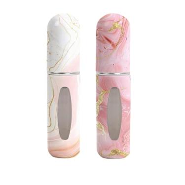 Imagem de 2 frascos de viagem de perfume recarregáveis, mini atomizador portátil de 5 ml com design e padrão à prova de vazamento, aprovado pela TSA para aviões