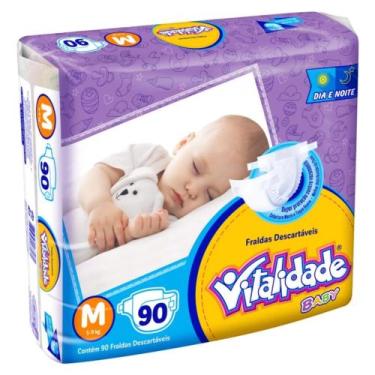 Imagem de Fralda Destartável Pacotão Vitalidade Baby Hiper - Tamanho M - 90 Unid