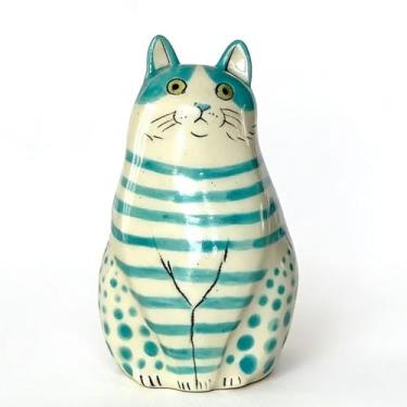 Imagem de Coleção de vasos de gatos pintados à mão, decorações de gatos fofos, animais, uma peça única feita à mão, vaso para flores para gatos, perfeito para amantes de gatos (B)