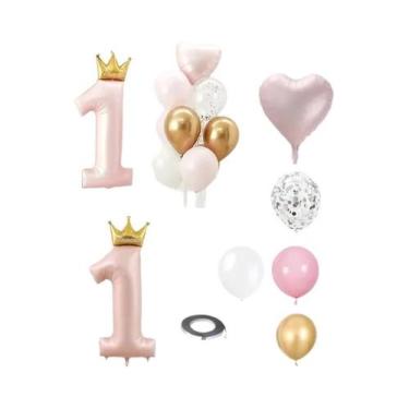 Imagem de Balões De Coroa Para Aniversário De 1 Ano, 24 Peças, Decoração De Fest