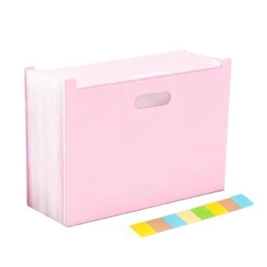 Imagem de Organizador de Folhas A4 Pasta Arquivo 13 e 24 Divisórias Pasta Sanfonada para Escritório, Casa e Escola, Facilita Classificação de Documentos(ROSA,13 DIVISÓRIAS)