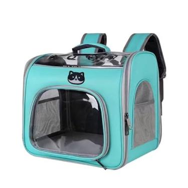 Imagem de Bolsa Mochila de Transporte Luxo para Cães e Gatos – Mochila Respirável para Pets de Pequeno Porte(Verde Agua)