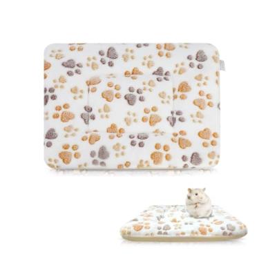 Imagem de LuckyOpt Cama de porquinho da Índia, cobertor de pelúcia pequeno para animais de estimação de 37 * 30 cm, lavável macio e quente, roupa de cama para animais pequenos para hamsters, coelhos, esquilos